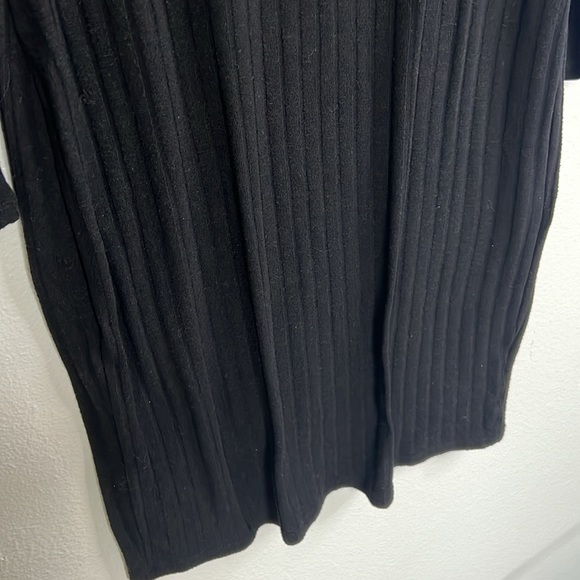 EUC Xhilaration Black Ribbed Knee Length Lace up Dress sz L - Picture 4 of 5